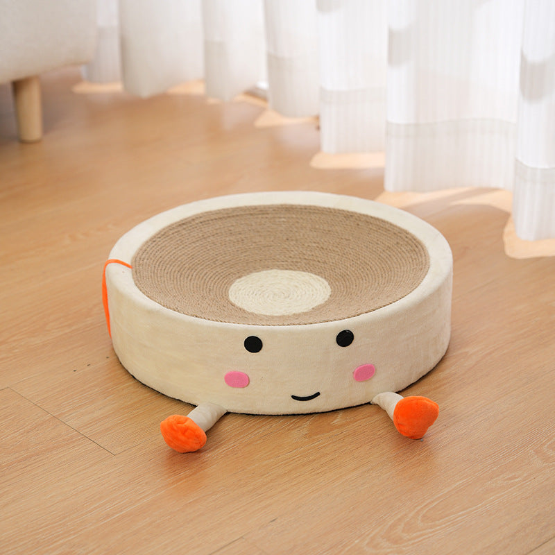 Cute White and Pink Chibi Maruko-chan Cat Scratching Post and Lounger - 41cm Cat Scratch-Proof Basin