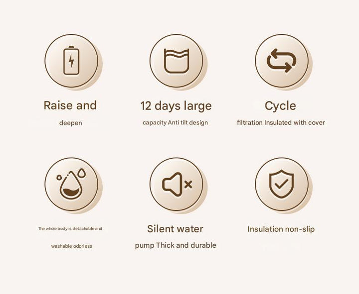 Orange Wireless Automatic Pet Water Fountain - 2.2L Motion Sensor Dispenser