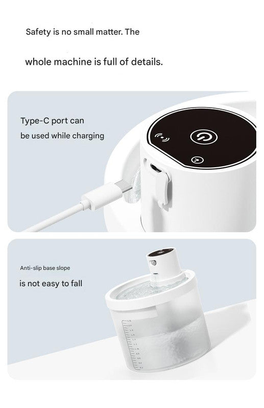 Orange Wireless Automatic Pet Water Fountain - 2.2L Motion Sensor Dispenser