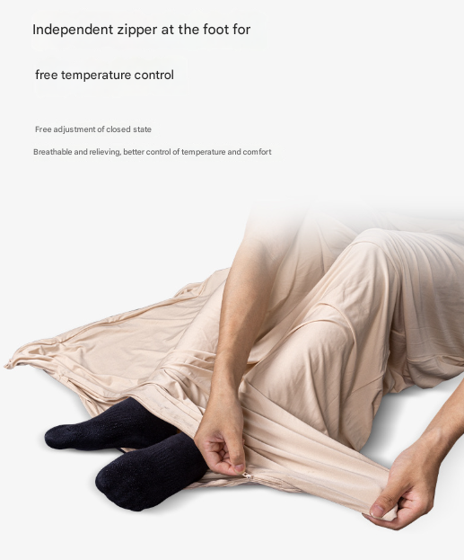 Khaki Ultra-Stretch Sleeping Bag Liner - Portable & Lightweight Envelope Sleep Sack for Camping & Travel