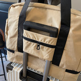 Orange and Black Large Capacity Travel Bag with Wet/Dry Separation - Canvas + Polyester, Lightweight Handbag for Short Trips and Fitness, Fits on Luggage