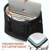 White New Large Capacity Tote Bag - Fashionable Quilted Women's Shoulder Bag and Laptop Bag