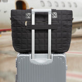 White New Large Capacity Tote Bag - Fashionable Quilted Women's Shoulder Bag and Laptop Bag