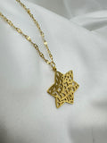 Order Israel Shema Israel Star of David 18K Gold Plated Pendant Necklace-2