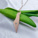 Map of Israel Necklace with Heart Cutout-2