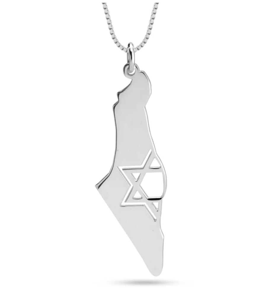Minimalist Map of Israel Pendant Necklace