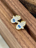 Order Israel 18K Gold Plated Hamsa Evil Eye Stud Earrings-3