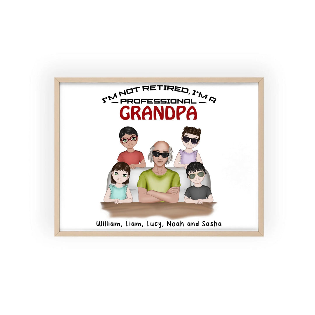 Personalised Posters with Wooden Frame - Grandpa