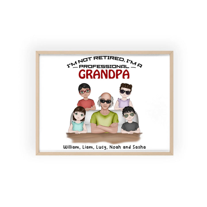 Personalised Posters with Wooden Frame - Grandpa