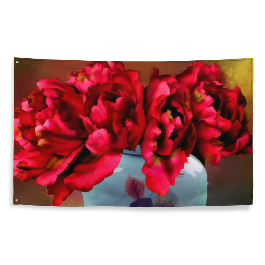 Red Flowers Painting Wall Hanging-0
