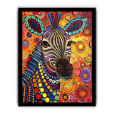 Colorful Zebra  Style of Aboriginal Dot Painting-7