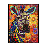 Colorful Zebra  Style of Aboriginal Dot Painting-4