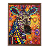 Colorful Zebra  Style of Aboriginal Dot Painting-6