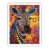 Colorful Zebra  Style of Aboriginal Dot Painting-8