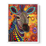 Colorful Zebra  Style of Aboriginal Dot Painting-5