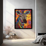 Colorful Zebra  Style of Aboriginal Dot Painting-1
