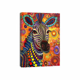 Colorful Zebra  Style of Aboriginal Dot Painting-3