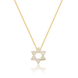 Order Israel 18K Gold Plated Star of David Necklace with Crystals-2