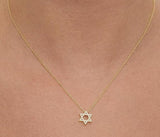 Order Israel 18K Gold Plated Star of David Necklace with Crystals-1