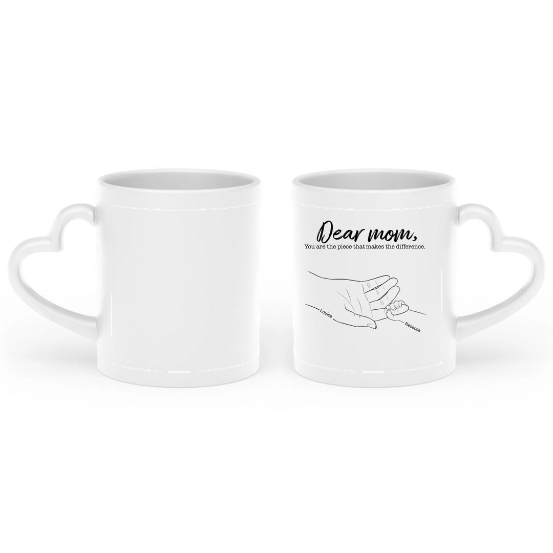 Personalised Heart-Shaped Mug