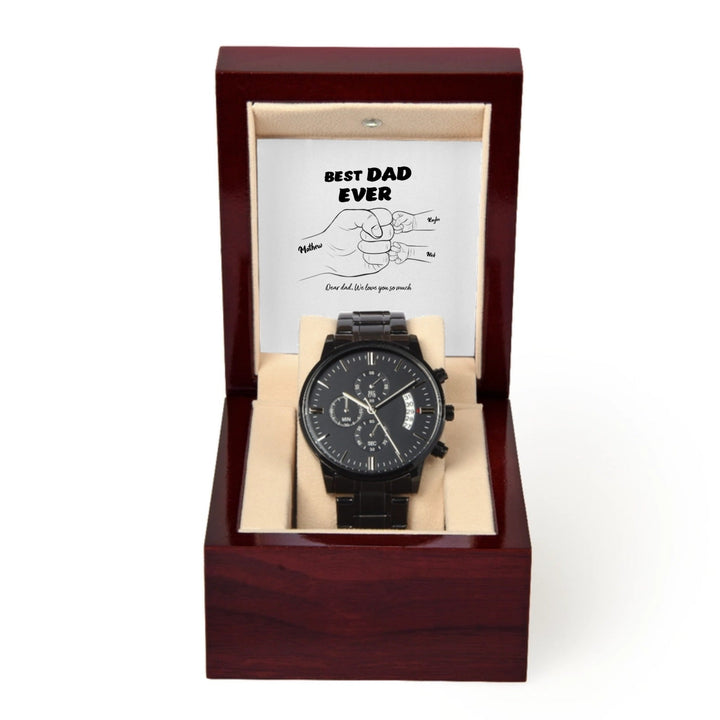 Personalised Black Chronograph Watch + MC (NO ENGRAVING)
