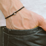 Silver-Plated Stainless Steel Star of David Cord Bracelet-1