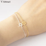 Stainless Steel Chain Pulseras Vintage Mujer Jerusalem Magen Star Of David Charm Bracelet Femme Jewish Jewelry-3