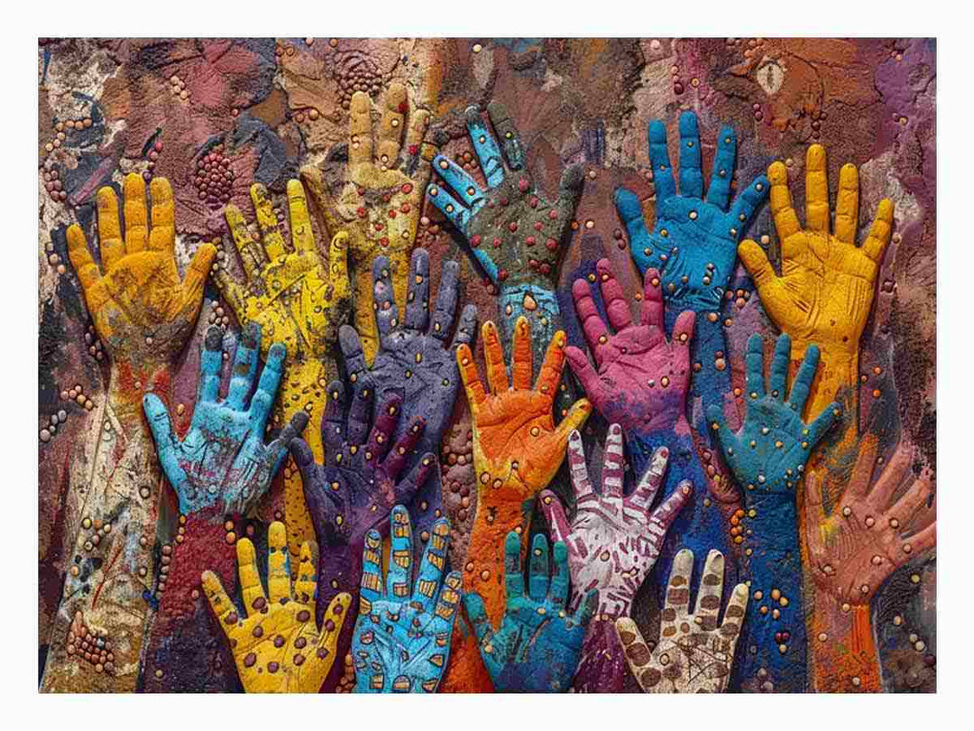 Aboriginal Hands Canvas Art Print-0