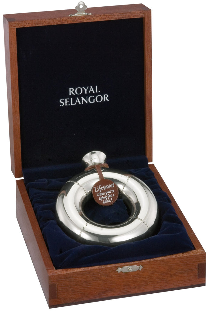 Royal Selangor Lifesaver Hip Flask - G/Box 8cl