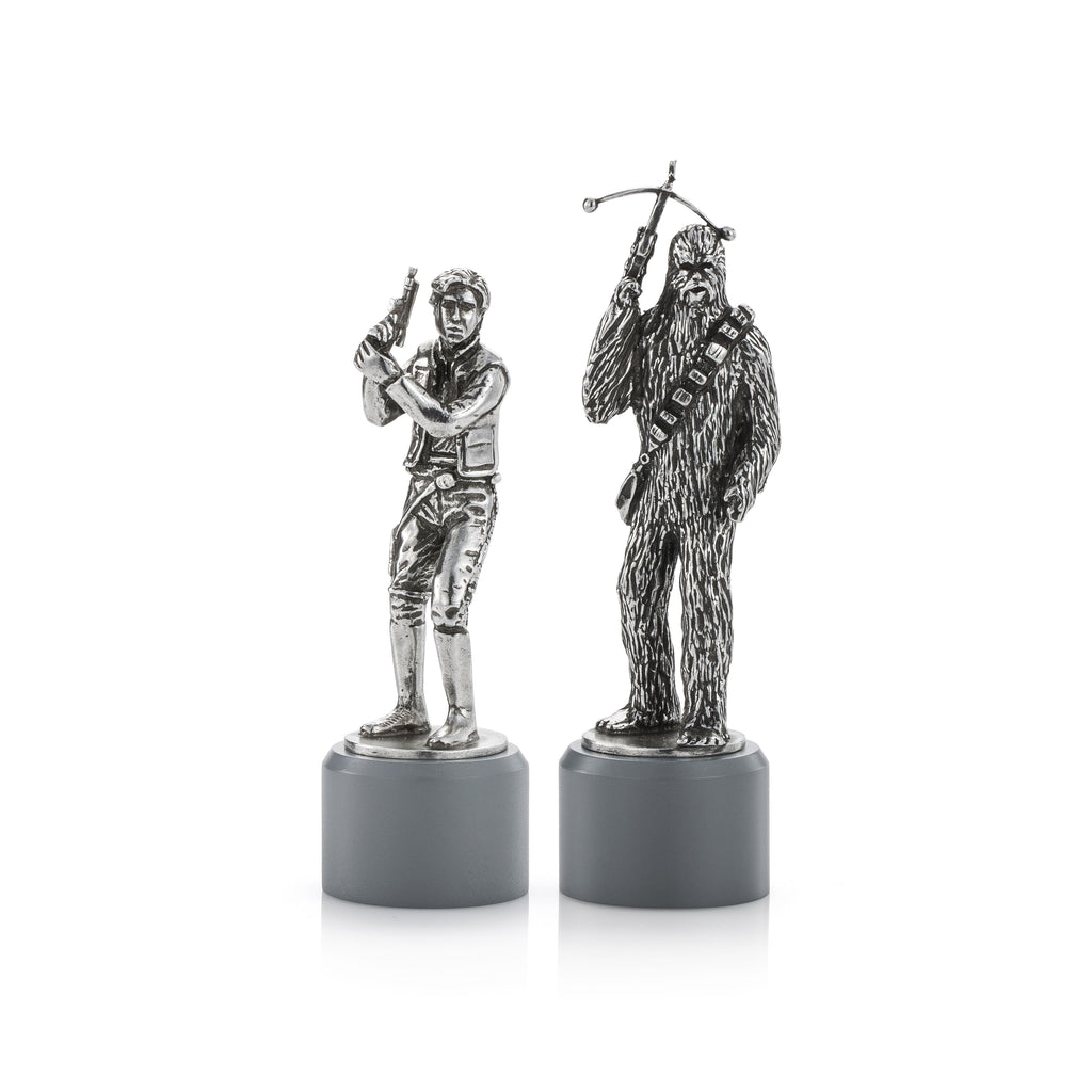 Royal Selangor Han Solo & Chewbacca Bishop Chess Piece Pair - Star Wars Range