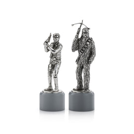 Royal Selangor Han Solo & Chewbacca Bishop Chess Piece Pair - Star Wars Range