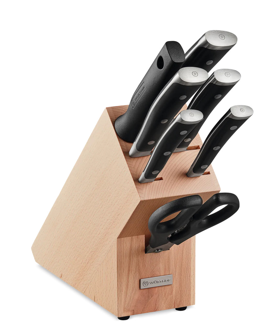Wusthof CLASSIC IKON BLACK KNIFE BLOCK SET 8 PIECE | King of Knives Australia
