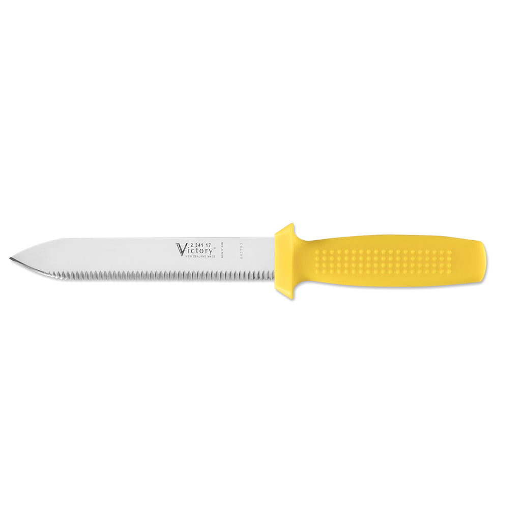 Victory Knives UNDERWATER knife 17cm,  yellow handle.- mult 3