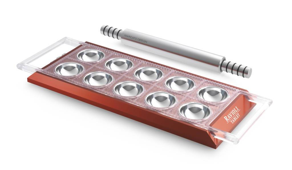 MARCATO RAVIOLI TABLET W/ROLLING PIN - RED