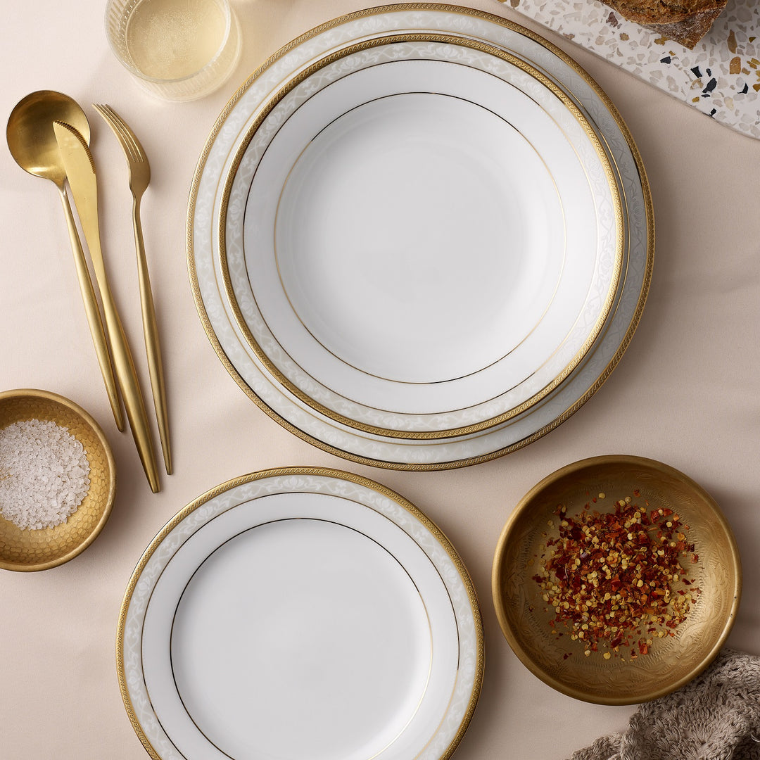 Noritake Dinnerware - Noritake Hampshire Gold 12 Pieces Dinner Set | King of Knives Australia