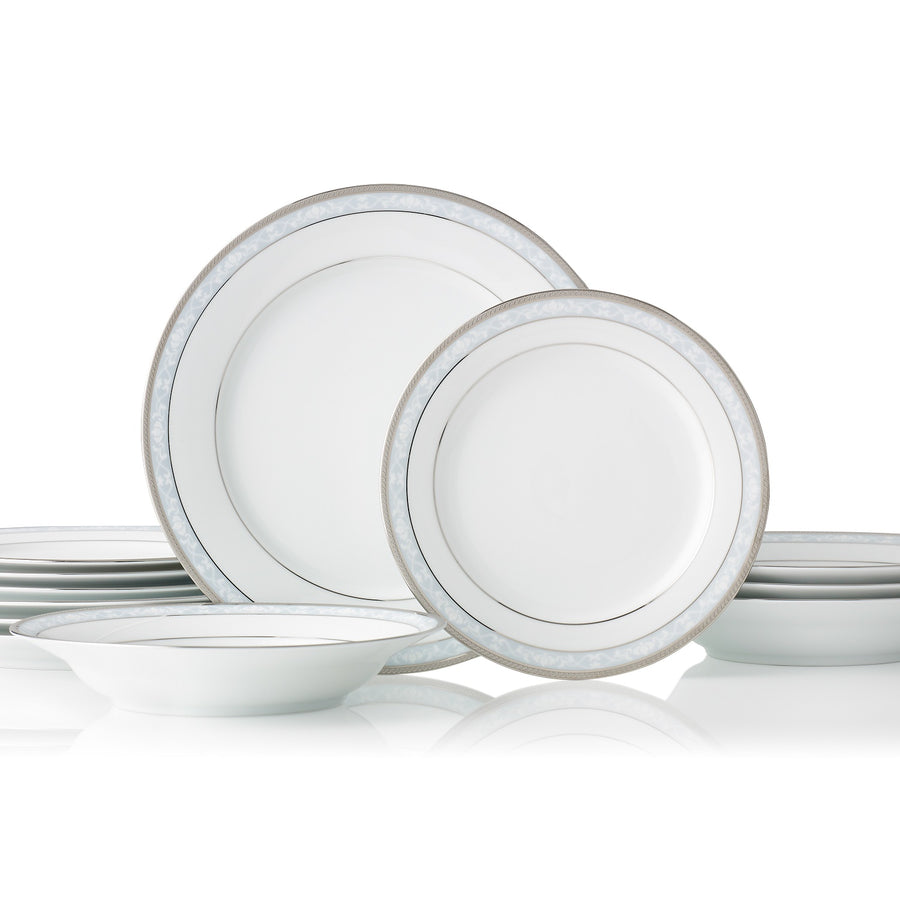 Noritake Dinnerware - Noritake Hampshire Platinum 12 Piece Dinner Set | King of Knives Australia