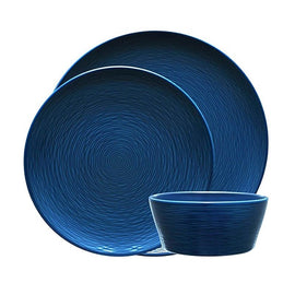 Noritake Non (Navy On Navy) Swirl 12-Piece Dinner Set