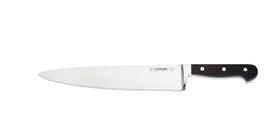 Giesser Chef's knife, wavy edge, wide, black
