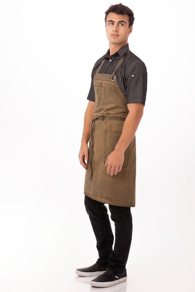 Chef Works Dorset Bib Apron- Golden Brown