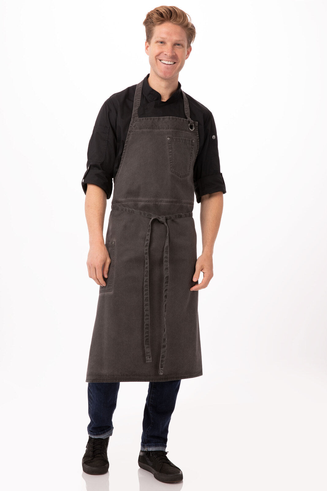 Chef Works Dorset Chefs Bib Apron- Pewter