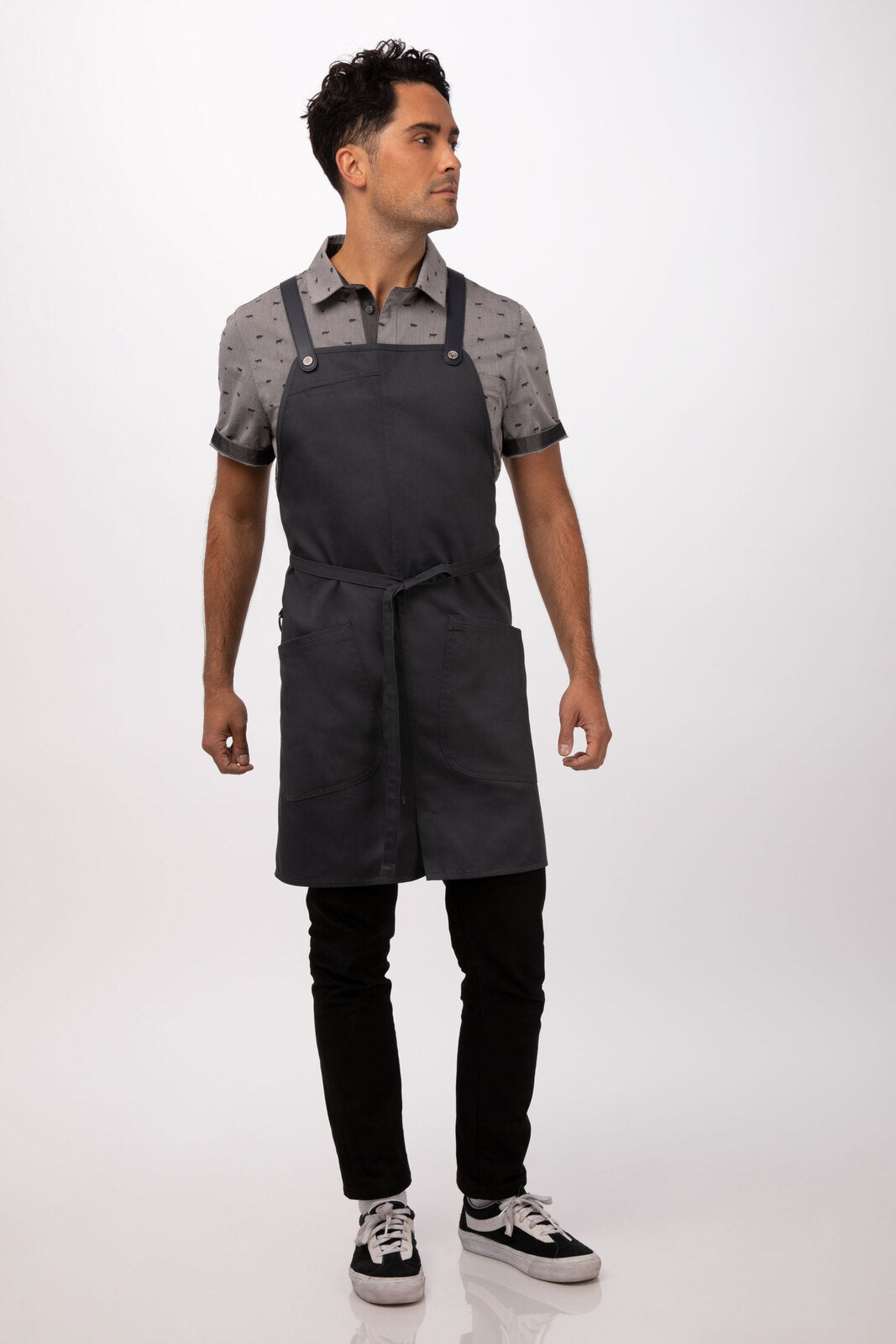 Chef Works Largo Bib Apron- Charcoal