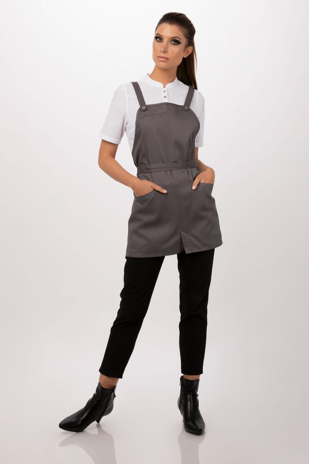 Chef Works Largo Short Bib Apron- Mushroom