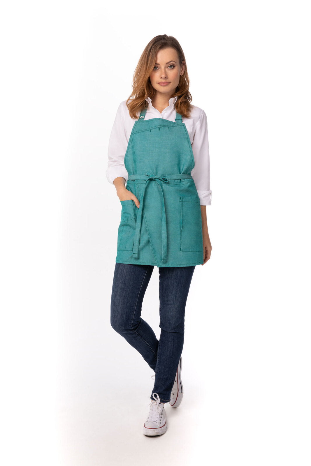 Chef Works Medford Short Bib Apron- Jade