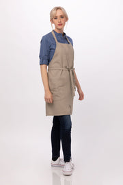 Chef Works Logan Bib Apron- Khaki