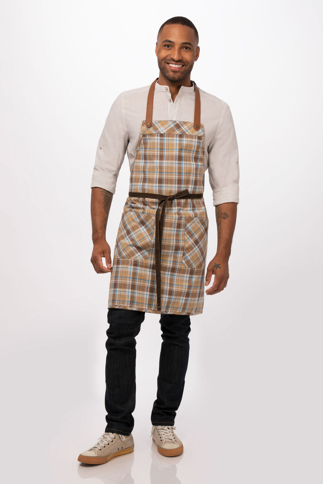 Chef Works Olympia Bib Apron- Brown