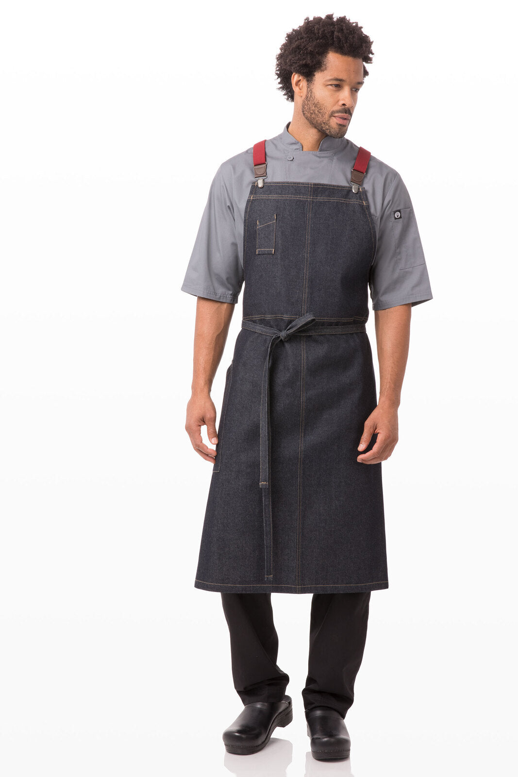 Chef Works Berkeley Chefs Bib Apron- Indigo Blue