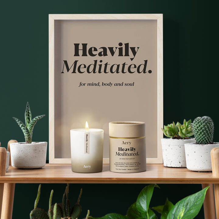 Aery Living Aromatherapy 200g Soy Candle Heavily Meditated Frankincense Patchouli Thyme | Candles & Diffusers | King of Knives