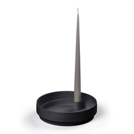 Aery Living Orbital Step Ceramic Candle Holder Large - Black