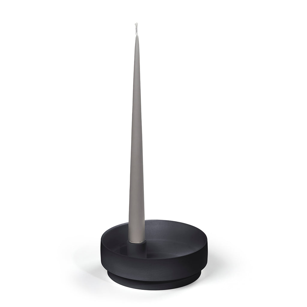 Aery Living Orbital Step Ceramic Candle Holder Medium - Black