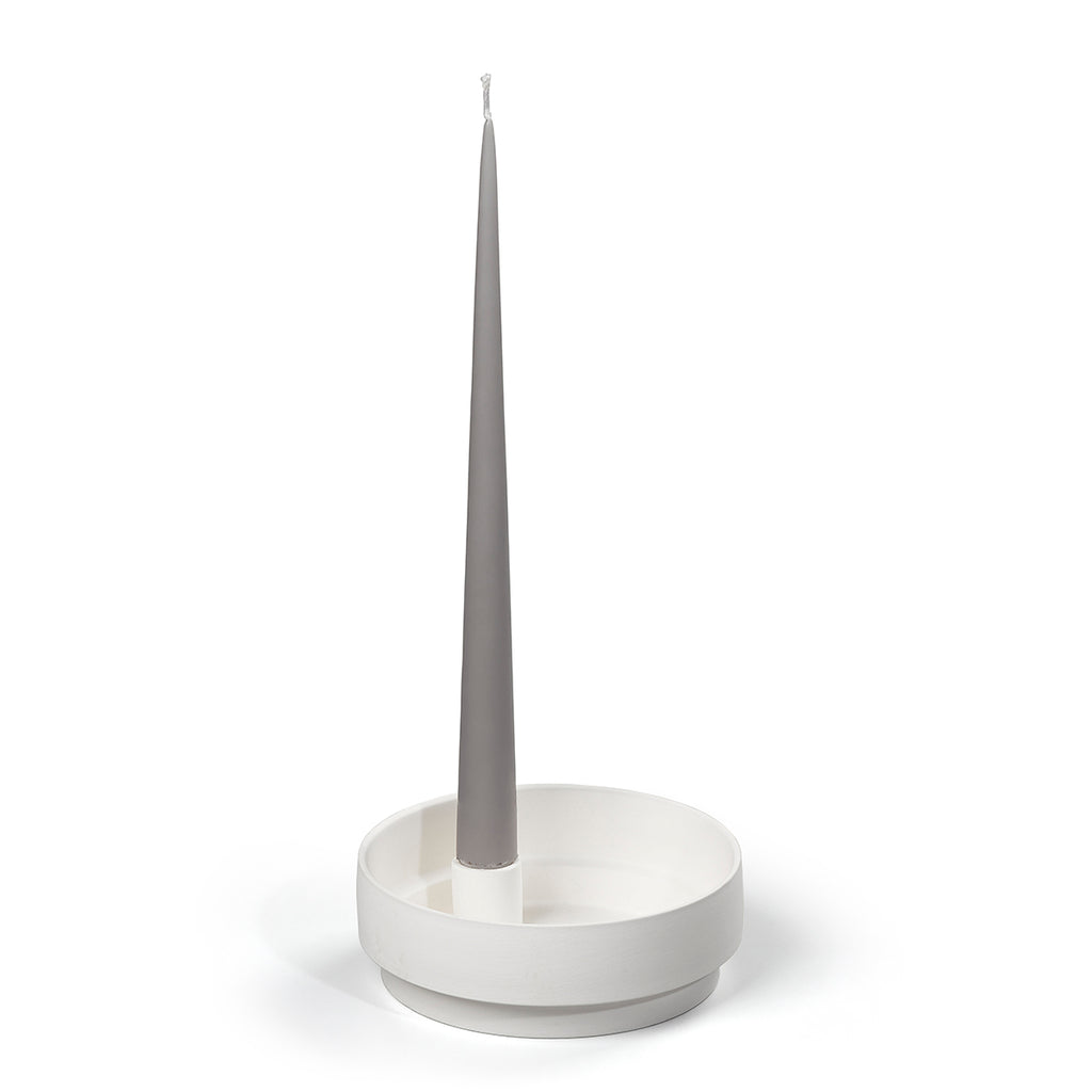 Aery Living Orbital Step Ceramic Candle Holder Medium - White